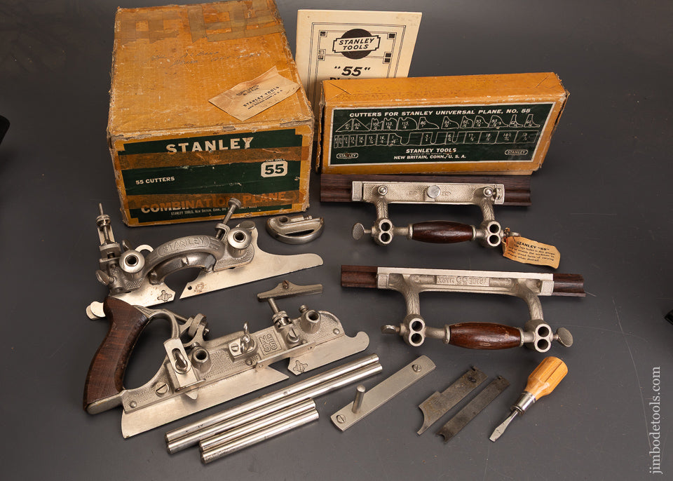 100%-Complete-STANLEY-No.-55-Combination-Plane-Near-Mint-in-Original-Box-122317-AS-OF-OCT-26