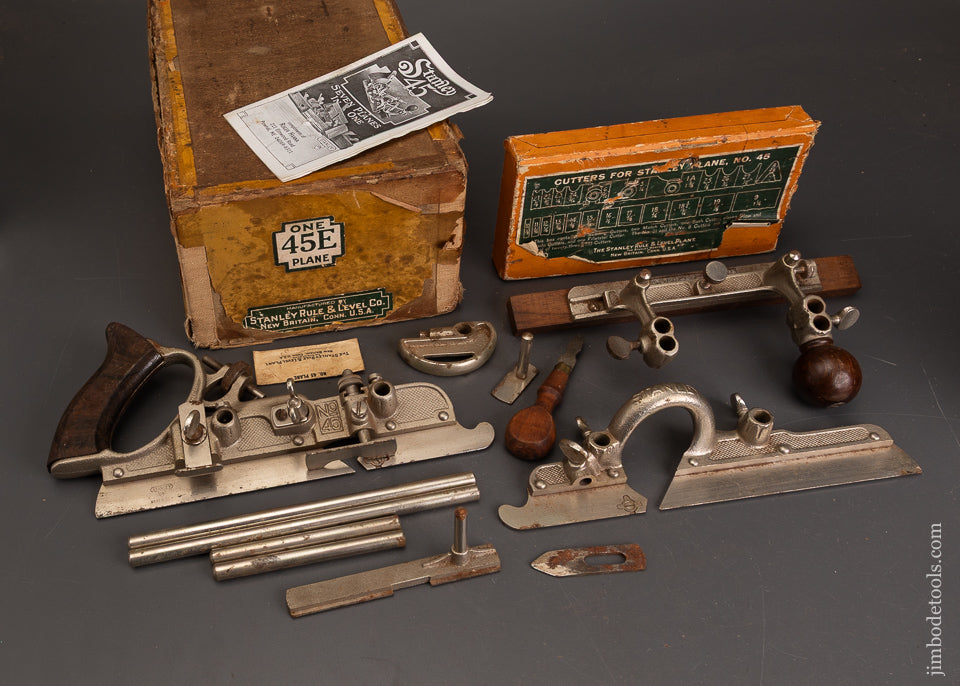 100%-Complete-STANLEY-No.-45-Combination-Plane-Near-Mint-in-Box-122345