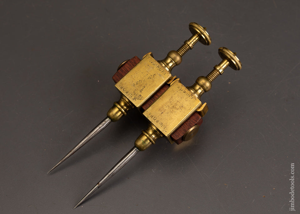 Stunning-7-1/2-Inch-PRESTON-(Unmarked)-Brass-Trammel-Points-122428