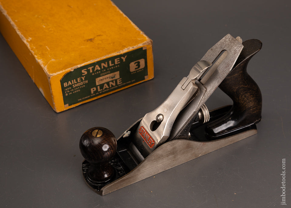 STANLEY-No.-3-Smooth-Plane-Near-Mint-in-Box-Ca.-WWII-122483