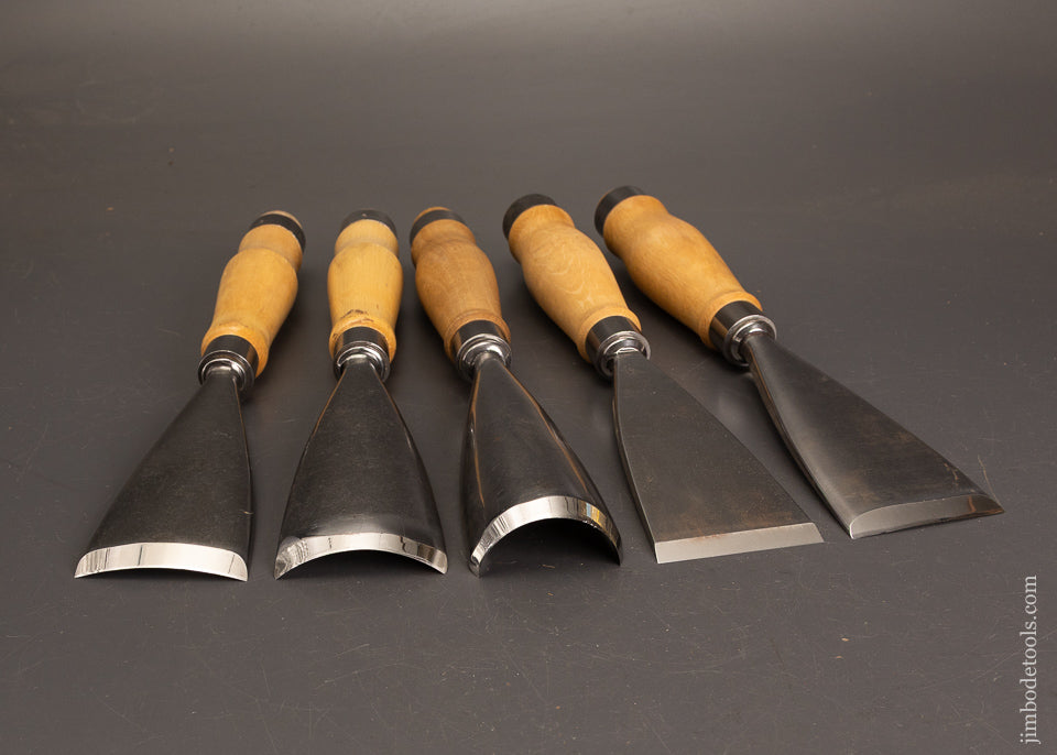 Massive-Extra-Wide-Set-of-5-PFEIL-SWISS-MADE-Carving-Gouges-122532
