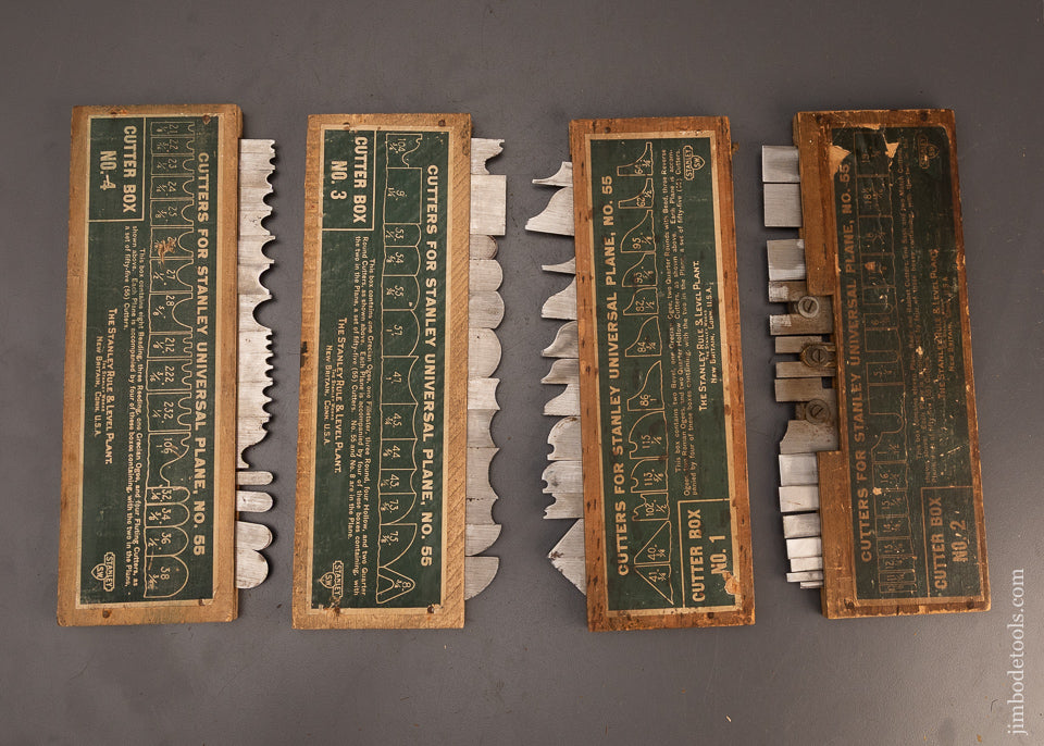 Complete-&-Fine-STANLEY-No.-55-Combination-Plane-in-Chestnut-Box-119925