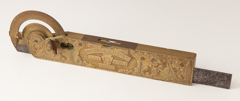 Ornate and Amazing FISHER PATENT Bevel Square Protractor Level by DISSTON & MORSS TOOL WORKS 