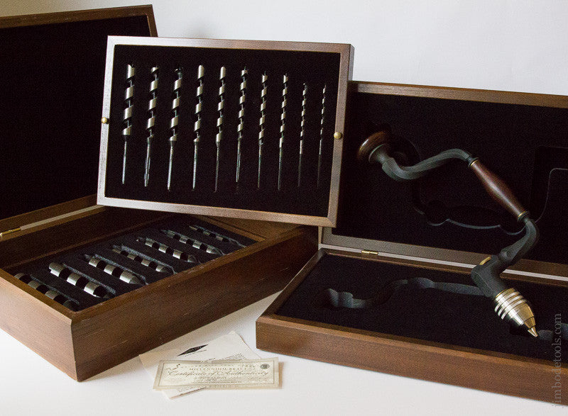 Beautiful BRIDGE CITY TOOL WORKS MILLENIUM BRACE and 17 Bits MINT! In Their Original Walnut Presentation Boxes