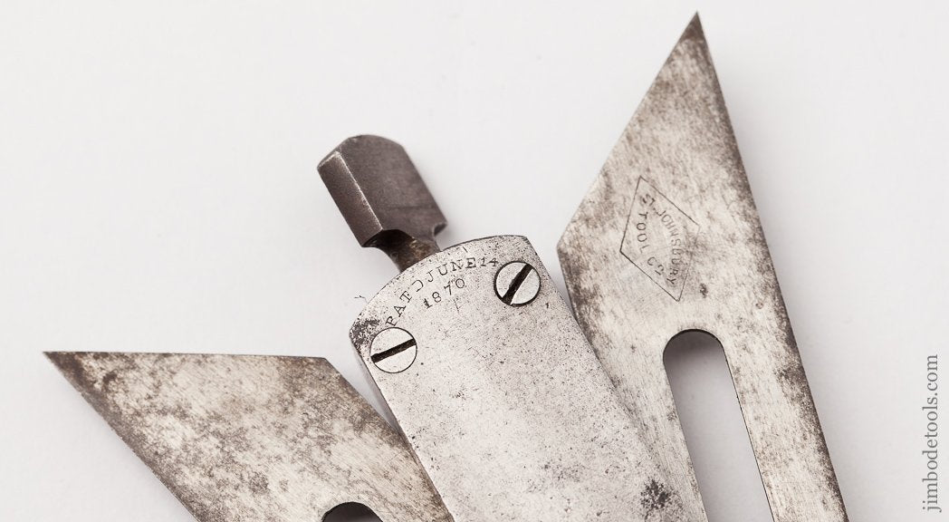 Extra Fine! ST. JOHNSBURY June 14, 1870 ROBINSON'S Patent Six inch Double Blade Bevel - EXCELSIOR 62636