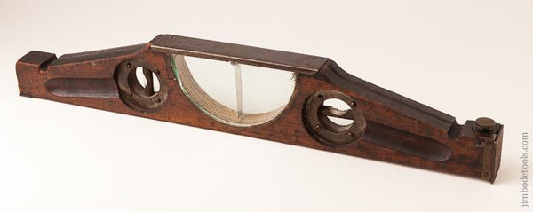 Rare! Two Foot HIGHT Patent Inclinometer Level with Original Labels on Inside of Top - 63679