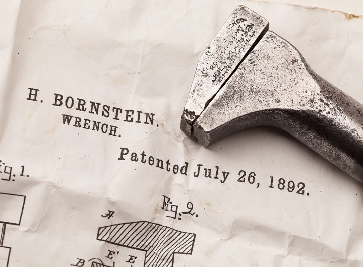 Rare 5 Inch Baby BORNSTEIN July 26, 1872 PATENT Wrench - 63933R