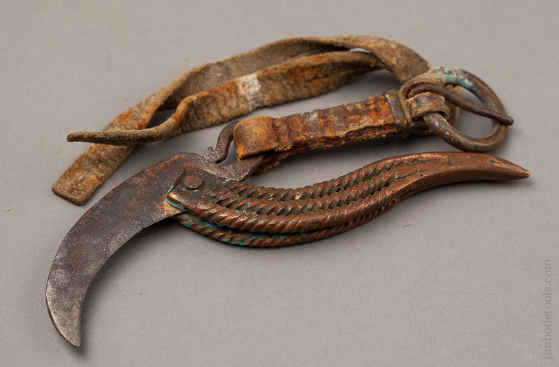 Amazing Braided Copper Handled Antique Fisherman's Knife -- 68739R