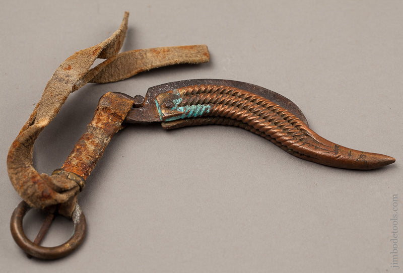 Amazing Braided Copper Handled Antique Fisherman's Knife -- 68739R