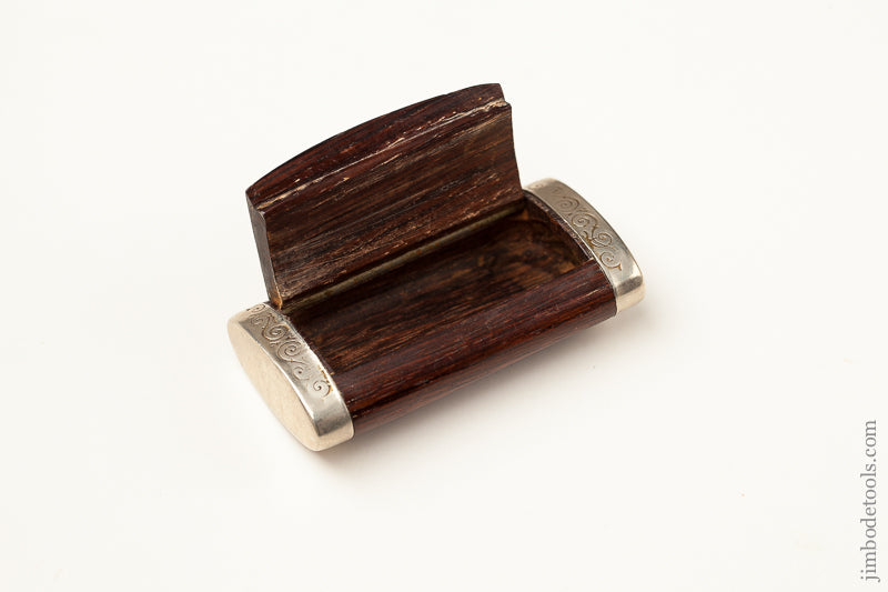 Fancy Rosewood and Silver Snuff Box with Tools and Craftsman Planing on Bench -- 68855U