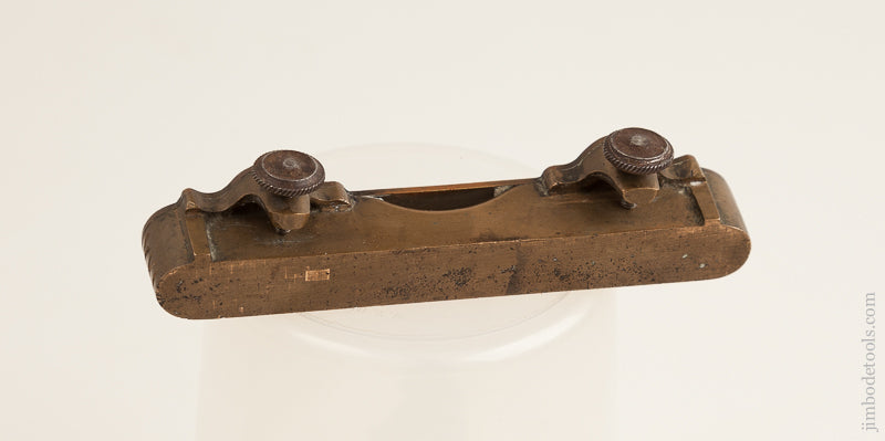 Unusual! Five inch Heavy Brass Square Attach Level in Mahogany Box - 74618U