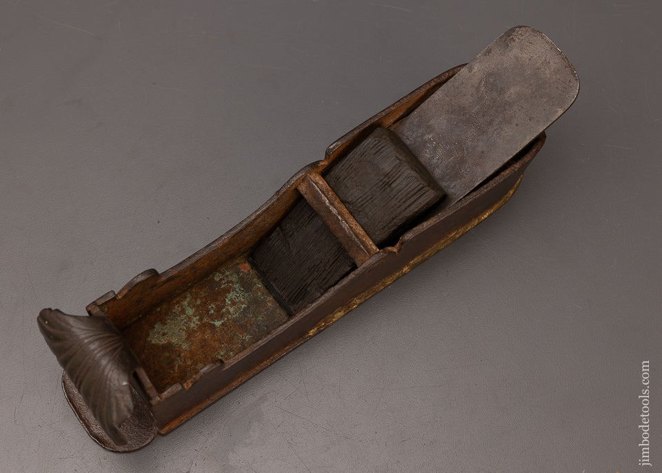 SPECTACULAR! Once in a Lifetime 16th Century Instrument Maker's Mitre Plane With Shell Carved Front Bun - 75724U