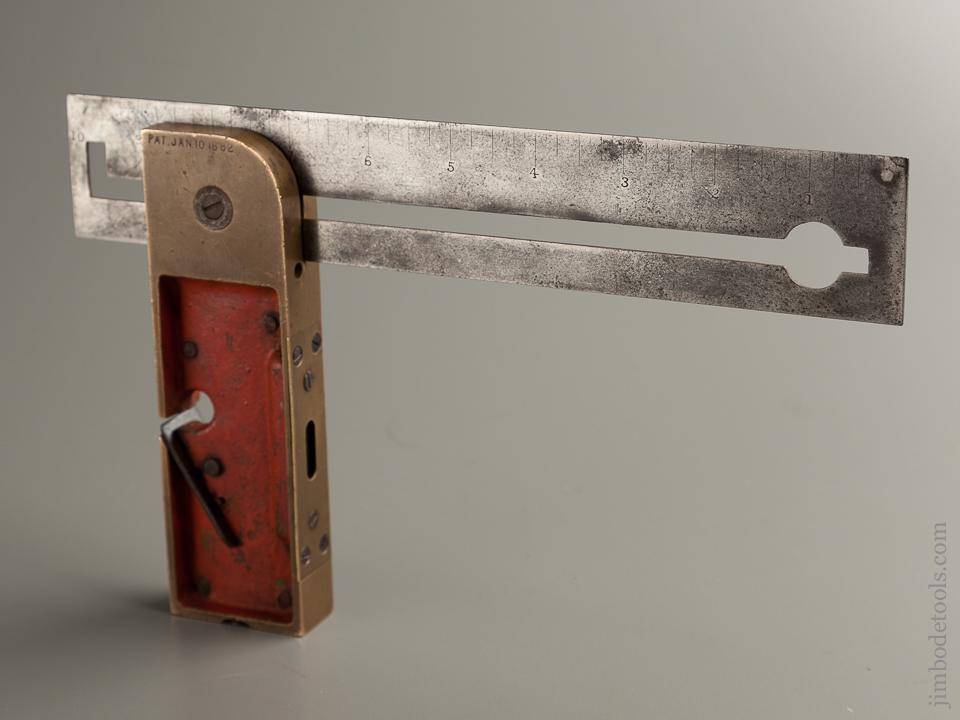 Super Rare! CARROLL THOMAS  Patent January 10, 1882 Nine inch Combination Bevel, Try Square, Rabbet Plane, Level & Marking Gauge! FINE & FLAWLESS - 76265 -