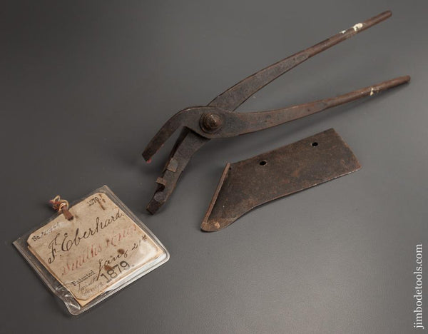 1879 Patent 11 3/4 inch Model Smith's Tongs with Original Tag - 77901