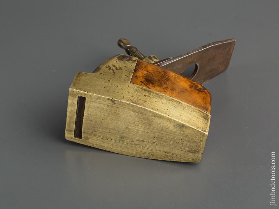 Fabulous! 4 3/4 inch Gunmetal and Boxwood Bull Nose Smooth Plane - 78771U