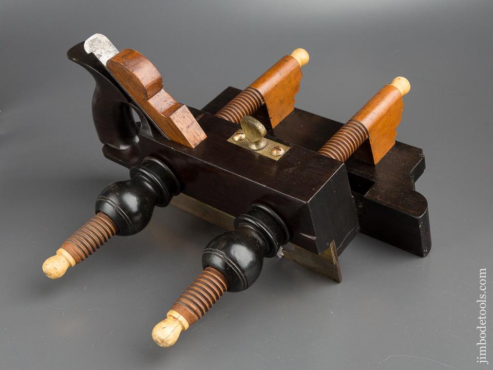 Gorgeous Ebony Plow Plane with Boxwood Arms and Wedge FINE - 79594U