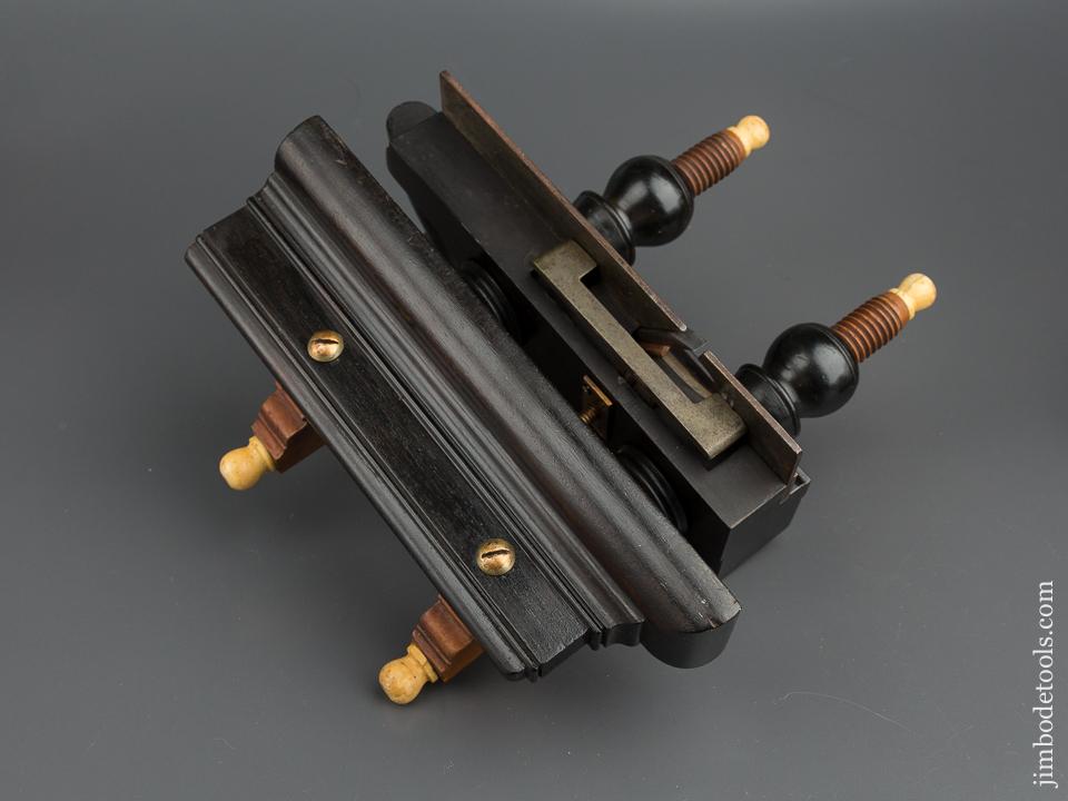 Gorgeous Ebony Plow Plane with Boxwood Arms and Wedge FINE - 79594U