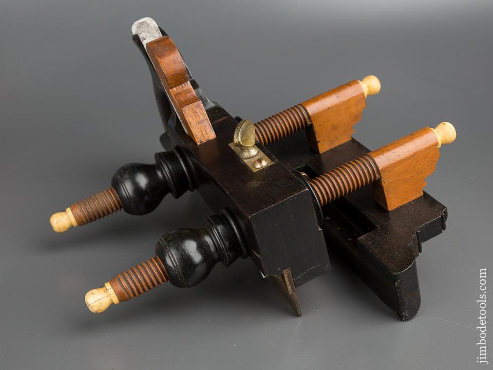 Gorgeous Ebony Plow Plane with Boxwood Arms and Wedge FINE - 79594U