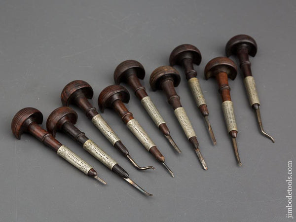 WUNDES Patent March 12, 1889 Set of Nine Gravers - 84089