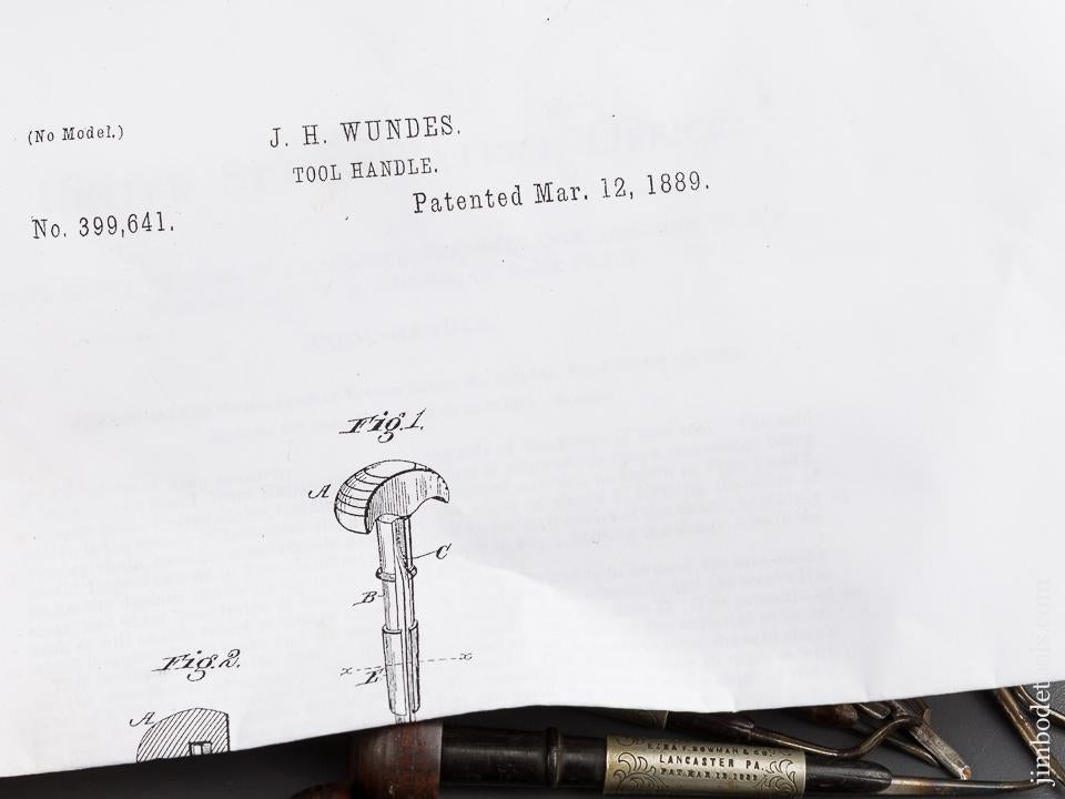 WUNDES Patent March 12, 1889 Set of Nine Gravers - 84089