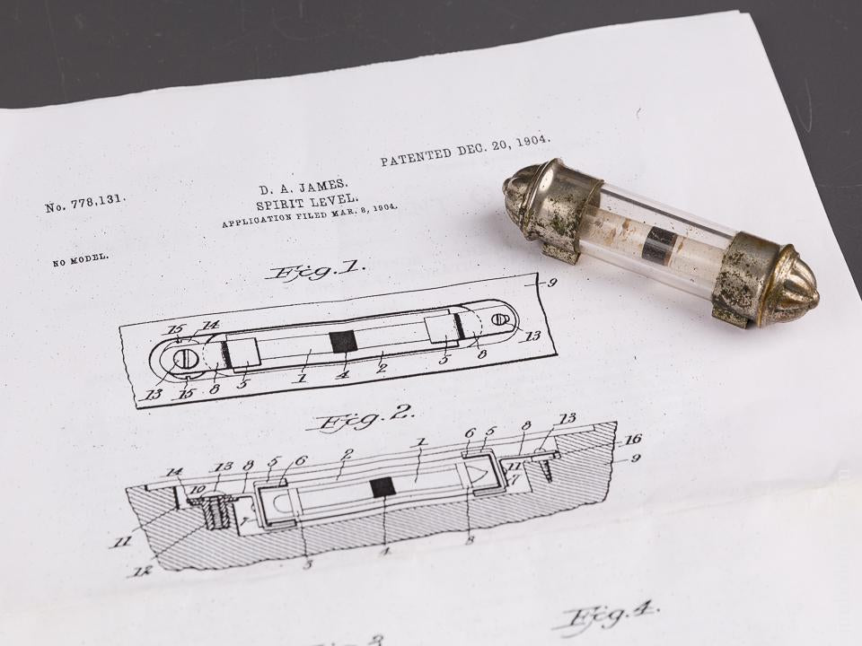 JAMES Patent March 8, 1904 BAKER MC MILLEN CO Three inch Bench Spirit Level RARE - 85803U