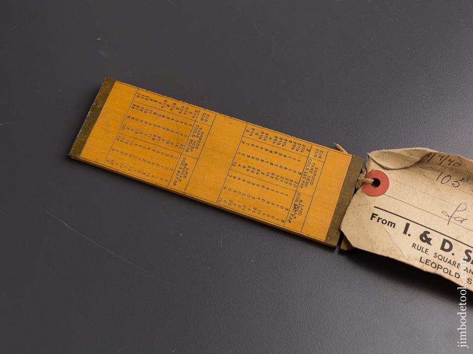 UNUSED Six inch SMALLWOOD Boxwood & Brass Rope Caliper with Tag! - 86324