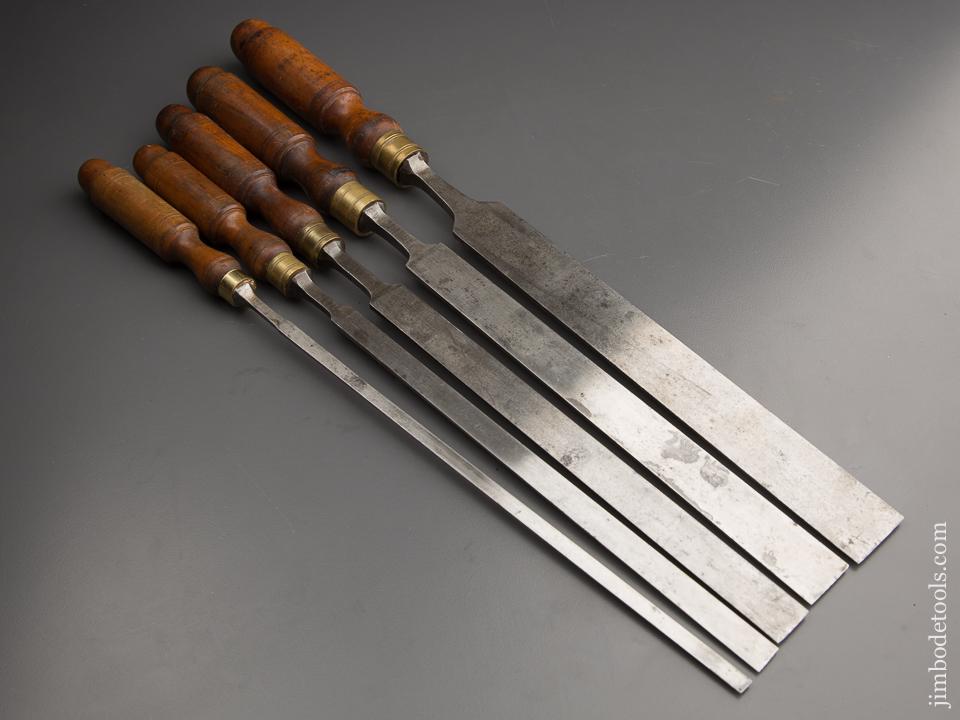 Rare! L&IJ WHITE Set of Five Paring Chisels EXTRA FINE! - 87073