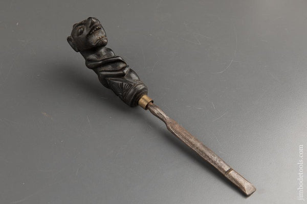 Ornate Figural Ebony Handled Edge Tool - 88327U
