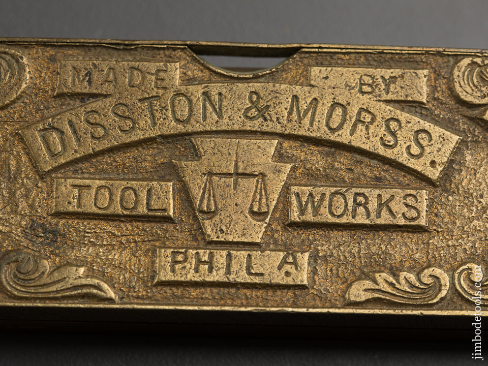 Ornate and Amazing 1868 FISHER PATENT Bevel Square Protractor Level by DISSTON & MORSS TOOL WORKS - 88739R