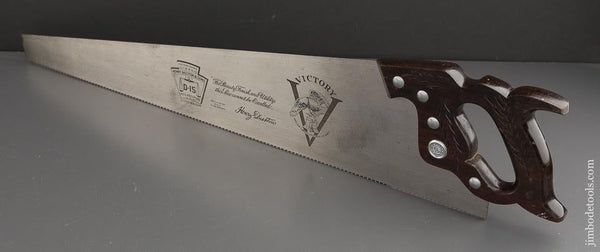 DEAD MINT! Unused 11 point 26 inch Crosscut DISSTON D15 VICTORY Hand Saw with Rosewood Handle - 90136U