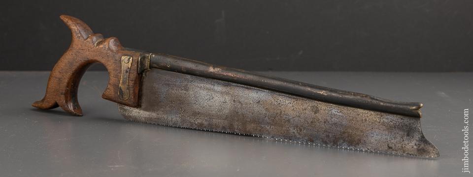 Beautiful 18th Century French Brass Back Saw Signed LAUNDY with a Crown Logo - EXCELSIOR 91223
