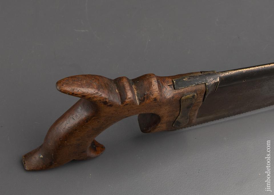 Beautiful 18th Century French Brass Back Saw Signed LAUNDY with a Crown Logo - EXCELSIOR 91223