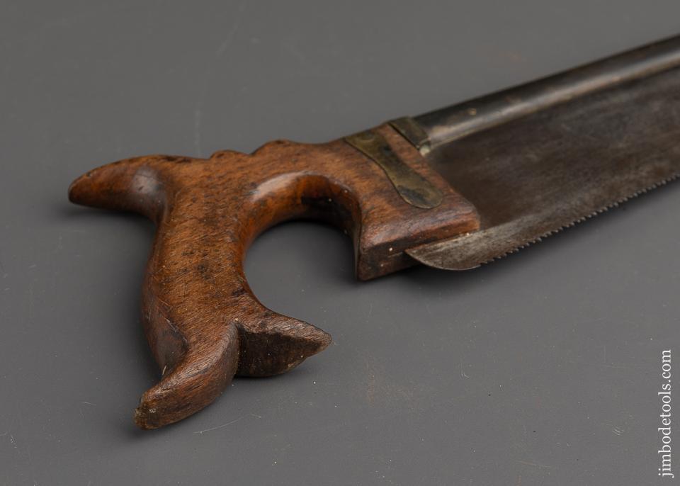 Beautiful 18th Century French Brass Back Saw Signed LAUNDY with a Crown Logo - EXCELSIOR 91223