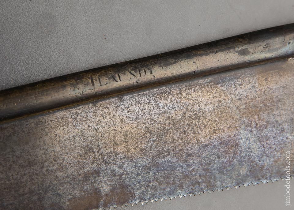 Beautiful 18th Century French Brass Back Saw Signed LAUNDY with a Crown Logo - EXCELSIOR 91223