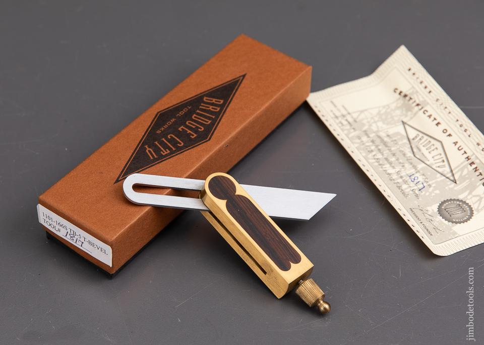 Tiny Four inch 2002 BRIDGE CITY TOOL WORKS TB-5 Miniature T Bevel MINT in Original Box - 93146