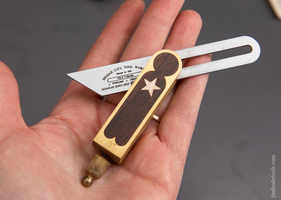 Tiny Four inch 2002 BRIDGE CITY TOOL WORKS TB-5 Miniature T Bevel MINT in Original Box - 93146
