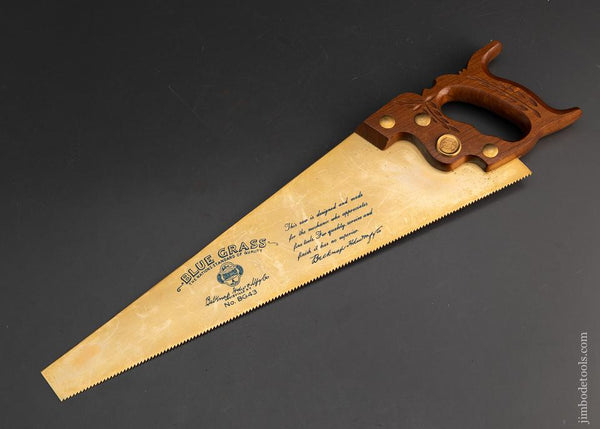 Gold Plated Miniature Salesman's Sample Hand Saw No. BG43 with 16 inch Blade BLUE GRASS - 93484R
