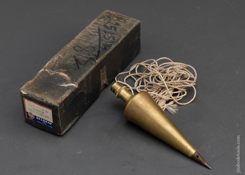 16 ounce BELKNAP T3-BG16BP Brass Plumb Bob MINT in Original Box - 93621