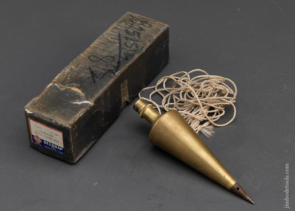 16 ounce BELKNAP T3-BG16BP Brass Plumb Bob MINT in Original Box - 93621