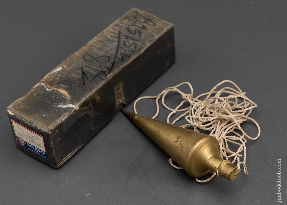 16 ounce BELKNAP T3-BG16BP Brass Plumb Bob MINT in Original Box - 93621