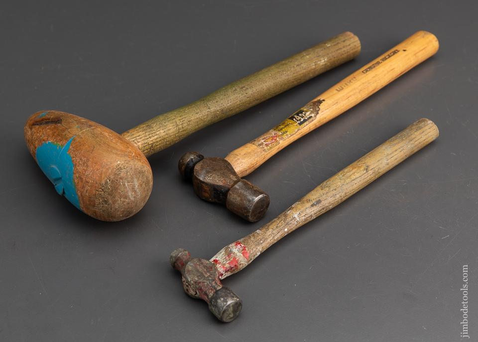 3 Metal Forming Tools including a Boxwood Mallet - 94716