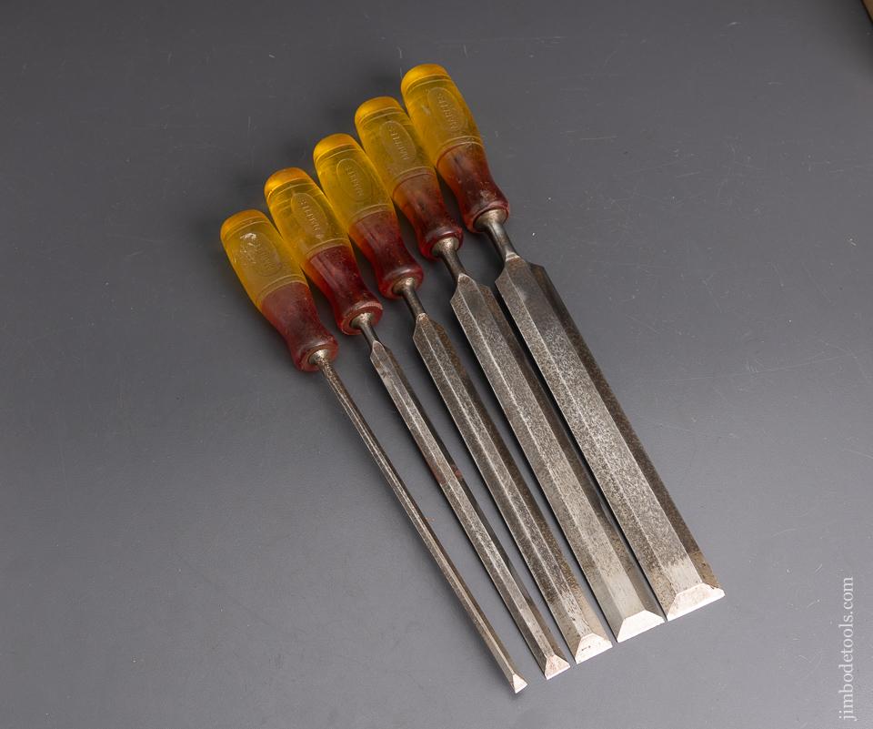 Fine Set of 5 MARPLES Long Thin Paring Chisels - 95803