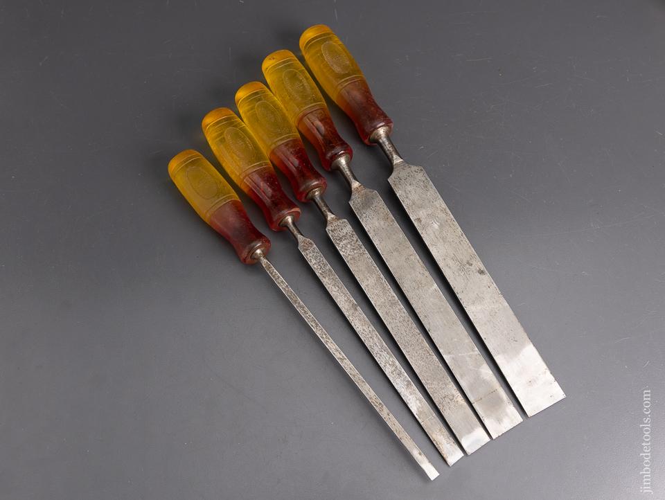 Fine Set of 5 MARPLES Long Thin Paring Chisels - 95803