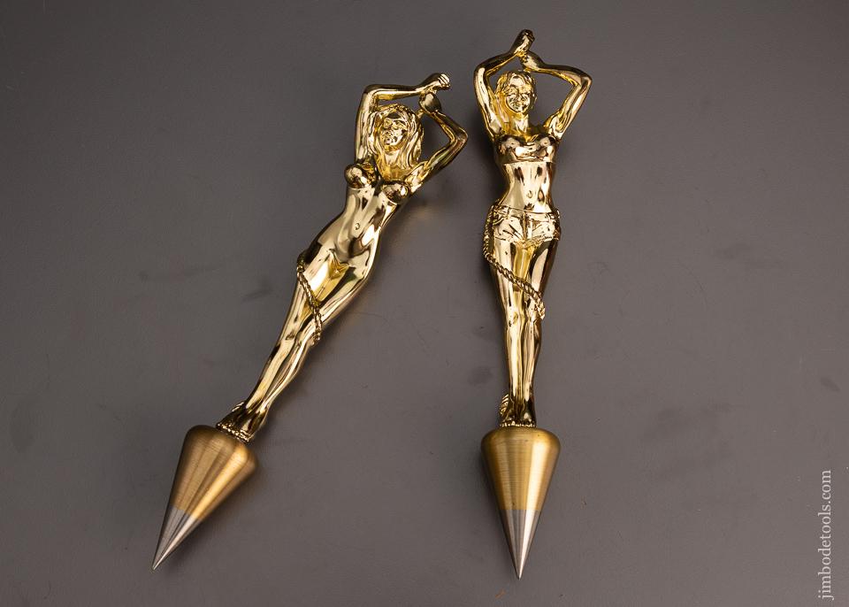 Dead Mint Pair of 12 Ounce Brass Plumb Barbara and Brandi - 99276