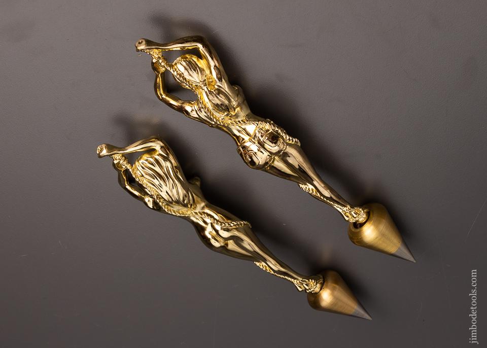 Dead Mint Pair of 12 Ounce Brass Plumb Barbara and Brandi - 99276