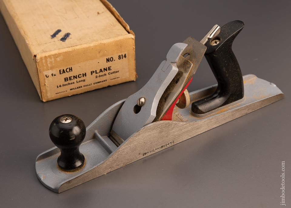 MILLERS FALLS No. 814 Bench Plane Near Mint in Box -  99506