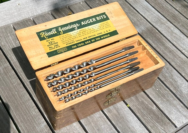 Near Mint Complete Set of 13 STANLEY RUSSELL JENNINGS Auger Bits in Original Three Tiered Box - 100445