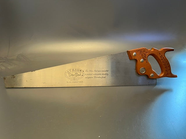 New Old Stock ATKINS No. 65 Hand Saw Unused - 97264 -