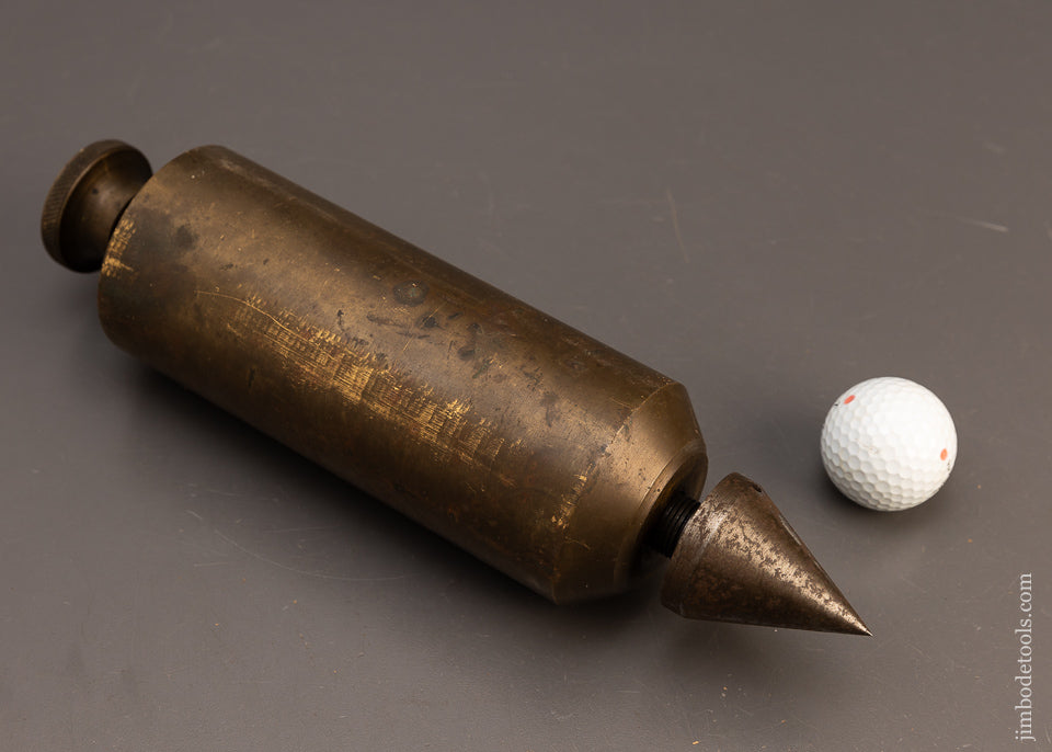 Rare-17-Pound-Bridge-Builders-3-Piece-Brass-Plumb-Bob-118326