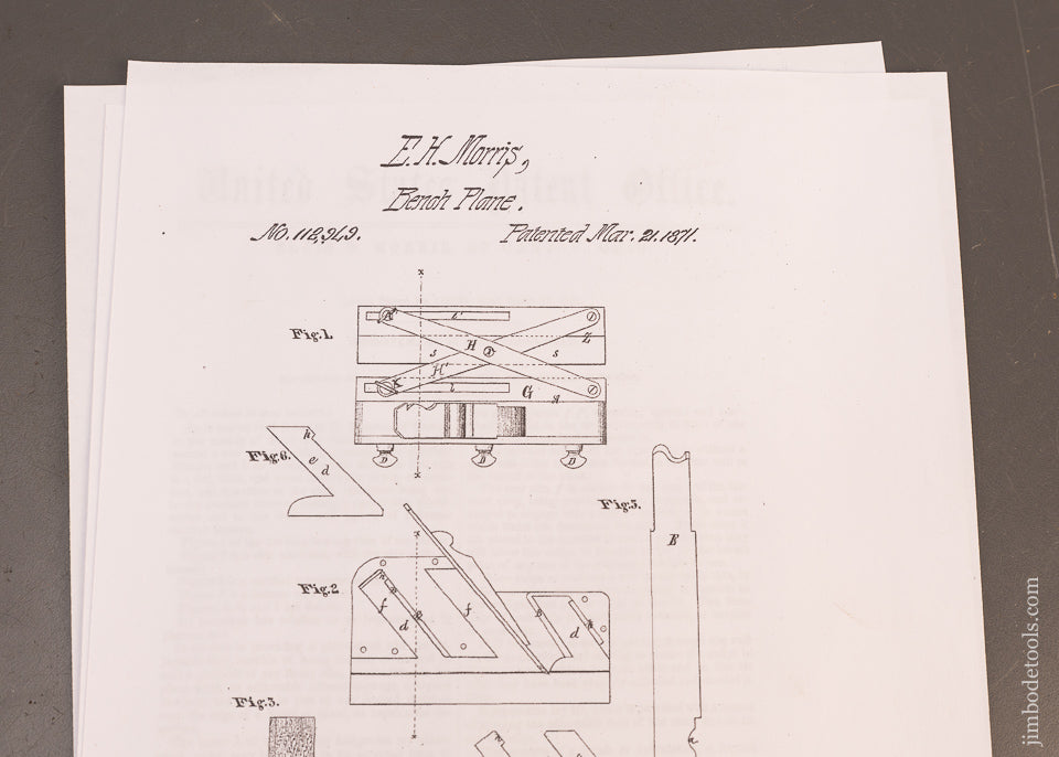 Marvelous-MORRIS-PATENT-MAR.-21,-1871-Scissor-Arm-Plow-Plane-118308